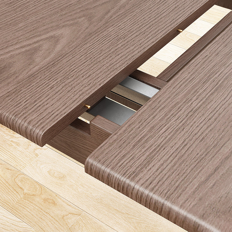 Rubberwood Rectangle Dining Table Extendable Table with Wooden Base and Legs Clearhalo ' dining_table' 'Dining Tables & Seating' 'Dining Tables' 'furn' 'furn_dining_table' 'Furniture' 'furniture_dining_table' 'Kitchen & Dining Furniture' 'kitchen&dining_furn' 'kitchen' 'kitchen_dining_table' 3725871