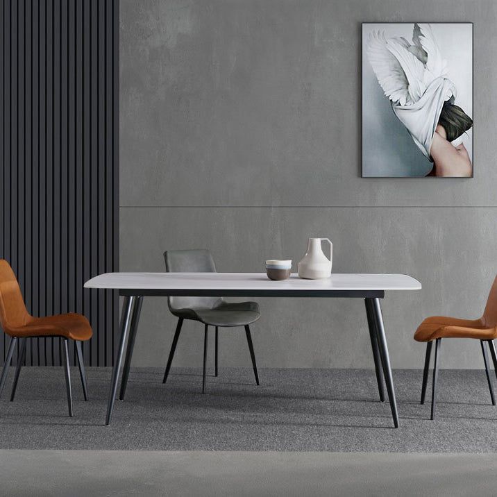 Contemporary Sintered Stone Top Standard Dining Table Rectangle Dining Table for Kitchen Clearhalo ' dining_table' 'Dining Tables & Seating' 'Dining Tables' 'furn' 'furn_dining_table' 'Furniture' 'furniture_dining_table' 'Kitchen & Dining Furniture' 'kitchen&dining_furn' 'kitchen' 'kitchen_dining_table' 3725880