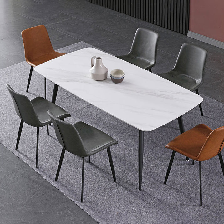 Contemporary Sintered Stone Top Standard Dining Table Rectangle Dining Table for Kitchen Clearhalo ' dining_table' 'Dining Tables & Seating' 'Dining Tables' 'furn' 'furn_dining_table' 'Furniture' 'furniture_dining_table' 'Kitchen & Dining Furniture' 'kitchen&dining_furn' 'kitchen' 'kitchen_dining_table' 3725882