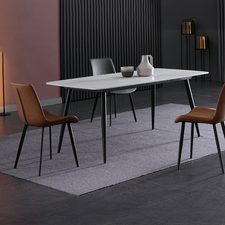 Contemporary Sintered Stone Top Standard Dining Table Rectangle Dining Table for Kitchen Clearhalo ' dining_table' 'Dining Tables & Seating' 'Dining Tables' 'furn' 'furn_dining_table' 'Furniture' 'furniture_dining_table' 'Kitchen & Dining Furniture' 'kitchen&dining_furn' 'kitchen' 'kitchen_dining_table' 3725883
