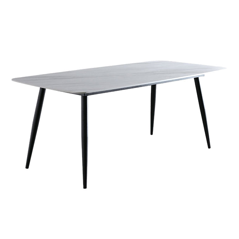 Contemporary Sintered Stone Top Standard Dining Table Rectangle Dining Table for Kitchen White Without Chairs Clearhalo ' dining_table' 'Dining Tables & Seating' 'Dining Tables' 'furn' 'furn_dining_table' 'Furniture' 'furniture_dining_table' 'Kitchen & Dining Furniture' 'kitchen&dining_furn' 'kitchen' 'kitchen_dining_table' 3725884