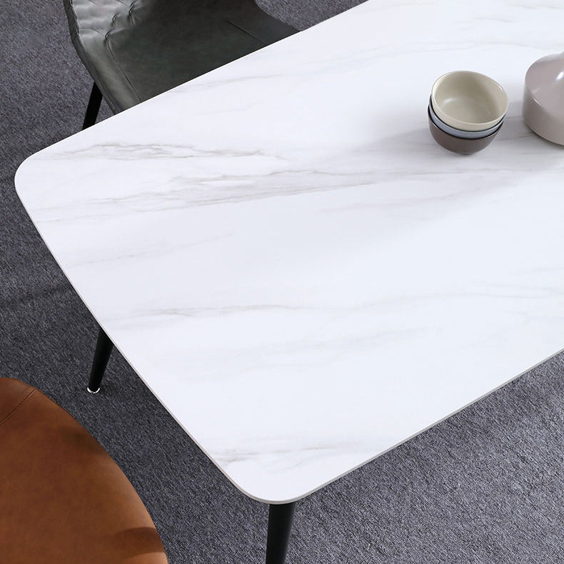 Contemporary Sintered Stone Top Standard Dining Table Rectangle Dining Table for Kitchen Clearhalo ' dining_table' 'Dining Tables & Seating' 'Dining Tables' 'furn' 'furn_dining_table' 'Furniture' 'furniture_dining_table' 'Kitchen & Dining Furniture' 'kitchen&dining_furn' 'kitchen' 'kitchen_dining_table' 3725886