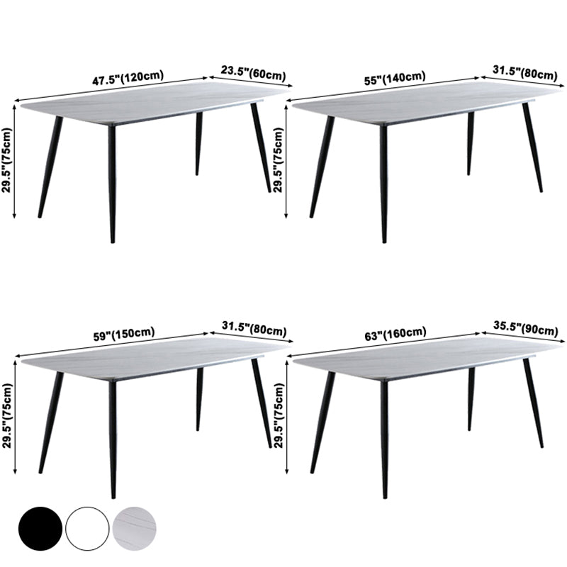 Contemporary Sintered Stone Top Standard Dining Table Rectangle Dining Table for Kitchen Clearhalo ' dining_table' 'Dining Tables & Seating' 'Dining Tables' 'furn' 'furn_dining_table' 'Furniture' 'furniture_dining_table' 'Kitchen & Dining Furniture' 'kitchen&dining_furn' 'kitchen' 'kitchen_dining_table' 3725889