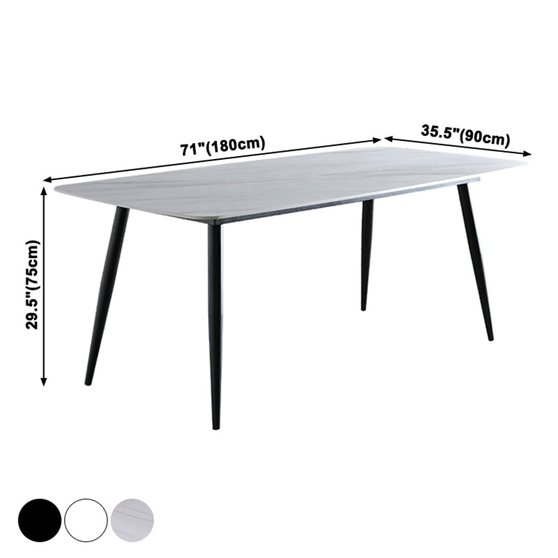 Contemporary Sintered Stone Top Standard Dining Table Rectangle Dining Table for Kitchen Clearhalo ' dining_table' 'Dining Tables & Seating' 'Dining Tables' 'furn' 'furn_dining_table' 'Furniture' 'furniture_dining_table' 'Kitchen & Dining Furniture' 'kitchen&dining_furn' 'kitchen' 'kitchen_dining_table' 3725890