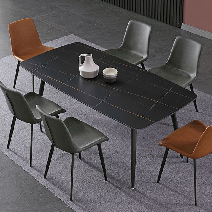 Contemporary Sintered Stone Top Standard Dining Table Rectangle Dining Table for Kitchen Clearhalo ' dining_table' 'Dining Tables & Seating' 'Dining Tables' 'furn' 'furn_dining_table' 'Furniture' 'furniture_dining_table' 'Kitchen & Dining Furniture' 'kitchen&dining_furn' 'kitchen' 'kitchen_dining_table' 3725893