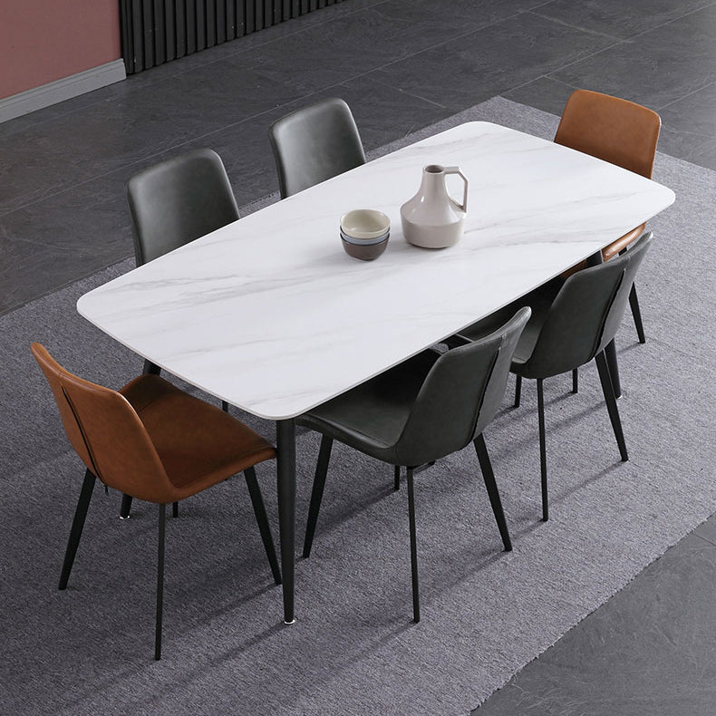 Contemporary Sintered Stone Top Standard Dining Table Rectangle Dining Table for Kitchen Clearhalo ' dining_table' 'Dining Tables & Seating' 'Dining Tables' 'furn' 'furn_dining_table' 'Furniture' 'furniture_dining_table' 'Kitchen & Dining Furniture' 'kitchen&dining_furn' 'kitchen' 'kitchen_dining_table' 3725894