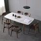 Contemporary Sintered Stone Dining Table Rectangular 4 Legs Table in White Clearhalo ' dining_table' 'Dining Tables & Seating' 'Dining Tables' 'furn' 'furn_dining_table' 'Furniture' 'furniture_dining_table' 'Kitchen & Dining Furniture' 'kitchen&dining_furn' 'kitchen' 'kitchen_dining_table' 3725895