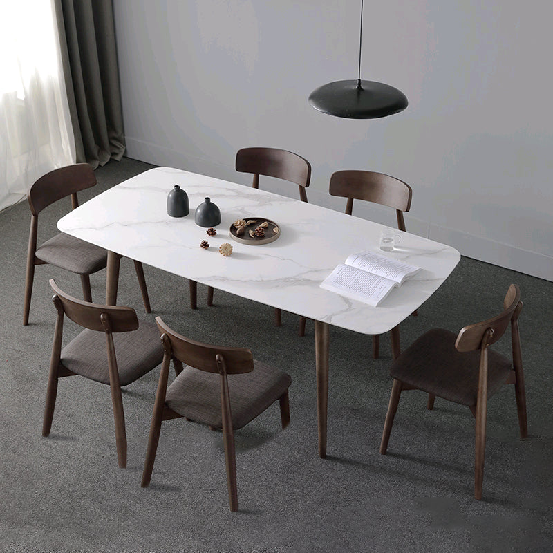 Contemporary Sintered Stone Dining Table Rectangular 4 Legs Table in White Clearhalo ' dining_table' 'Dining Tables & Seating' 'Dining Tables' 'furn' 'furn_dining_table' 'Furniture' 'furniture_dining_table' 'Kitchen & Dining Furniture' 'kitchen&dining_furn' 'kitchen' 'kitchen_dining_table' 3725895
