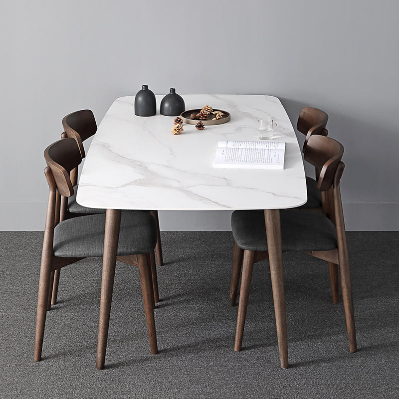 Contemporary Sintered Stone Dining Table Rectangular 4 Legs Table in White Clearhalo ' dining_table' 'Dining Tables & Seating' 'Dining Tables' 'furn' 'furn_dining_table' 'Furniture' 'furniture_dining_table' 'Kitchen & Dining Furniture' 'kitchen&dining_furn' 'kitchen' 'kitchen_dining_table' 3725896