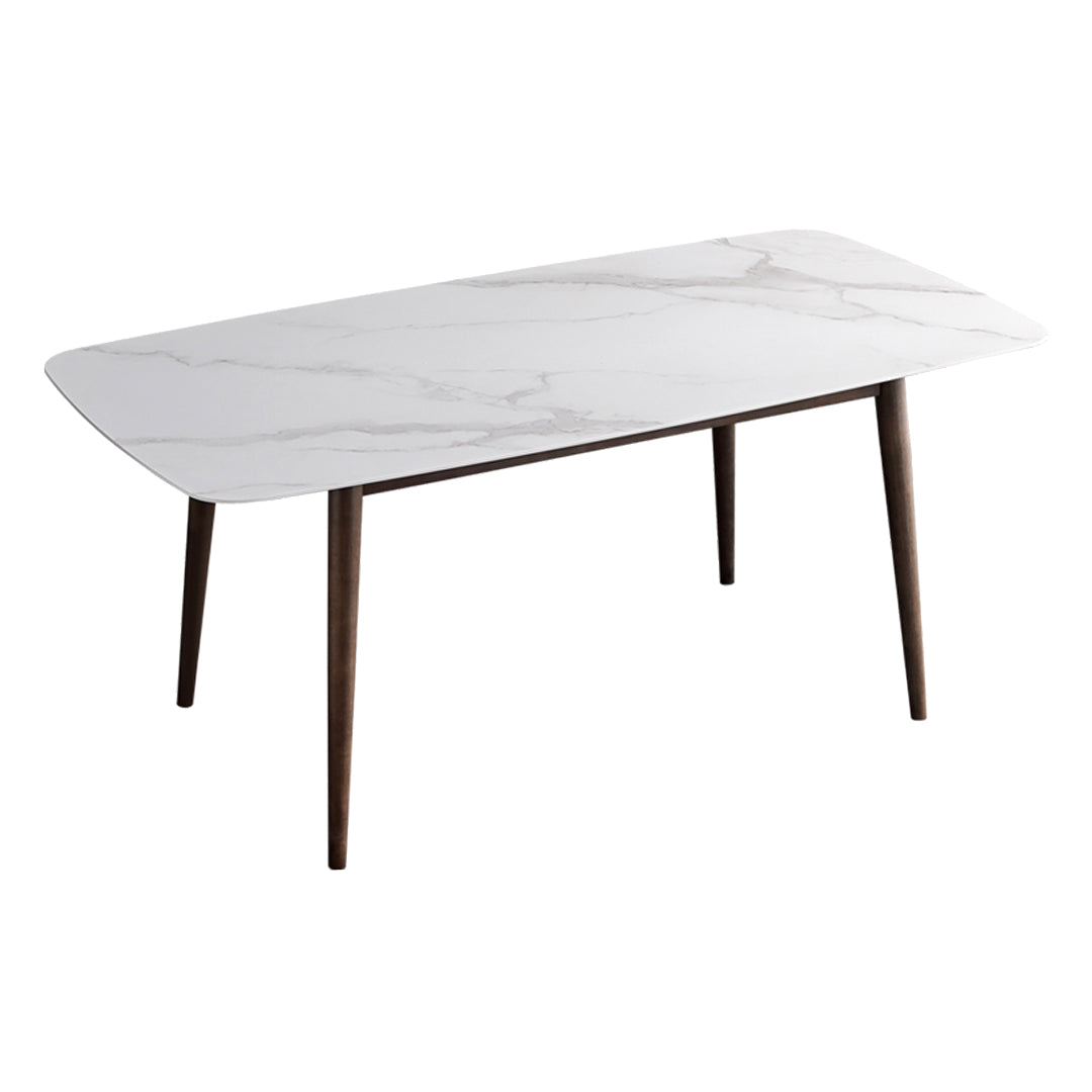 Contemporary Sintered Stone Dining Table Rectangular 4 Legs Table in White Without Chairs Clearhalo ' dining_table' 'Dining Tables & Seating' 'Dining Tables' 'furn' 'furn_dining_table' 'Furniture' 'furniture_dining_table' 'Kitchen & Dining Furniture' 'kitchen&dining_furn' 'kitchen' 'kitchen_dining_table' 3725899