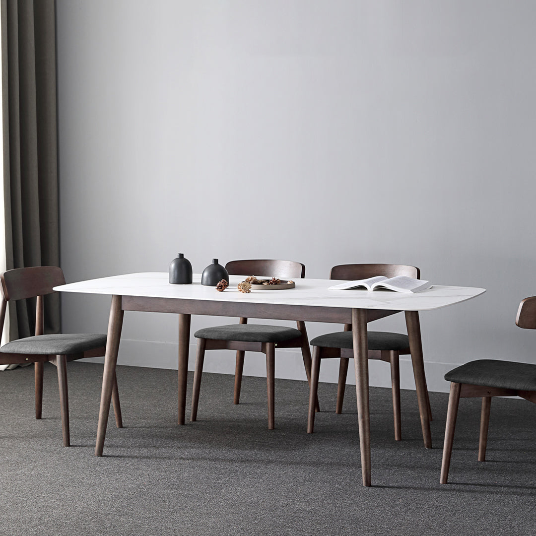 Contemporary Sintered Stone Dining Table Rectangular 4 Legs Table in White Clearhalo ' dining_table' 'Dining Tables & Seating' 'Dining Tables' 'furn' 'furn_dining_table' 'Furniture' 'furniture_dining_table' 'Kitchen & Dining Furniture' 'kitchen&dining_furn' 'kitchen' 'kitchen_dining_table' 3725908