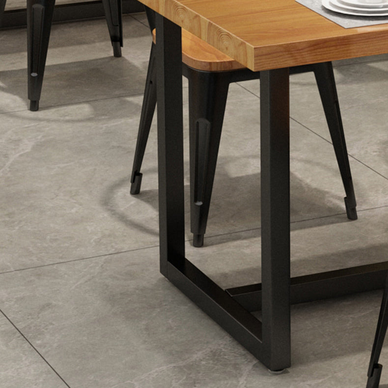 Industrial Rectangle Dining Table Solid Wood Table with Trestle Base for Home Kitchen Dinner Clearhalo ' dining_table' 'Dining Tables & Seating' 'Dining Tables' 'furn' 'furn_dining_table' 'Furniture' 'furniture_dining_table' 'Kitchen & Dining Furniture' 'kitchen&dining_furn' 'kitchen' 'kitchen_dining_table' 3725916