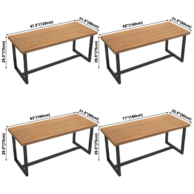 Industrial Rectangle Dining Table Solid Wood Table with Trestle Base for Home Kitchen Dinner Clearhalo ' dining_table' 'Dining Tables & Seating' 'Dining Tables' 'furn' 'furn_dining_table' 'Furniture' 'furniture_dining_table' 'Kitchen & Dining Furniture' 'kitchen&dining_furn' 'kitchen' 'kitchen_dining_table' 3725919