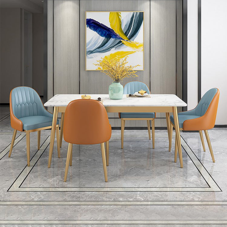 Stone Dining Room Collection Contemporary Rectangle 4 Legs Dining Table for Kitchen Home Clearhalo ' dining_table' 'Dining Tables & Seating' 'Dining Tables' 'furn' 'furn_dining_table' 'Furniture' 'furniture_dining_table' 'Kitchen & Dining Furniture' 'kitchen&dining_furn' 'kitchen' 'kitchen_dining_table' 3725922