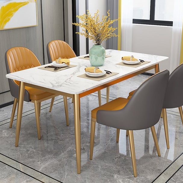 Stone Dining Room Collection Contemporary Rectangle 4 Legs Dining Table for Kitchen Home Clearhalo ' dining_table' 'Dining Tables & Seating' 'Dining Tables' 'furn' 'furn_dining_table' 'Furniture' 'furniture_dining_table' 'Kitchen & Dining Furniture' 'kitchen&dining_furn' 'kitchen' 'kitchen_dining_table' 3725930