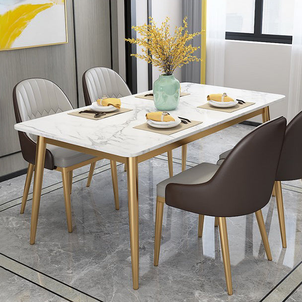 Stone Dining Room Collection Contemporary Rectangle 4 Legs Dining Table for Kitchen Home Clearhalo ' dining_table' 'Dining Tables & Seating' 'Dining Tables' 'furn' 'furn_dining_table' 'Furniture' 'furniture_dining_table' 'Kitchen & Dining Furniture' 'kitchen&dining_furn' 'kitchen' 'kitchen_dining_table' 3725931