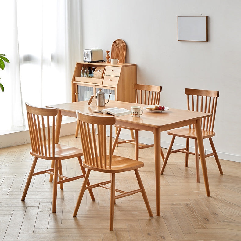 Modern Solid Wood Kitchen Dining Table Standard Rectangle Shape Dining Table with 4 Legs Base Clearhalo ' dining_table' 'Dining Tables & Seating' 'Dining Tables' 'furn' 'furn_dining_table' 'Furniture' 'furniture_dining_table' 'Kitchen & Dining Furniture' 'kitchen&dining_furn' 'kitchen' 'kitchen_dining_table' 3725938