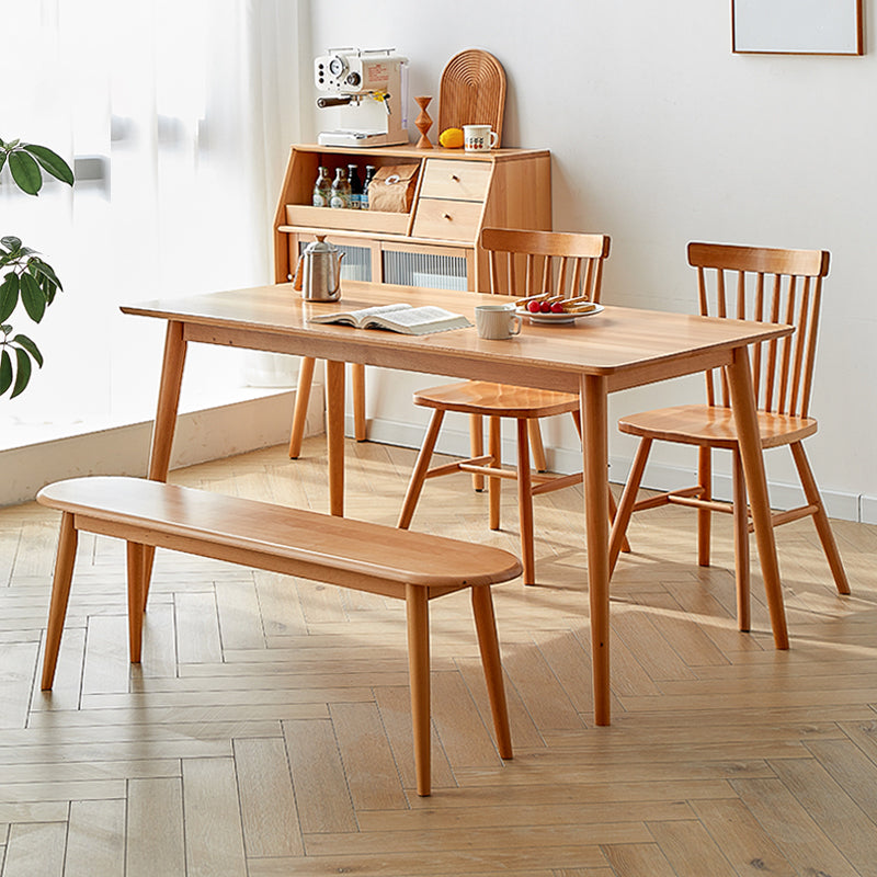 Modern Solid Wood Kitchen Dining Table Standard Rectangle Shape Dining Table with 4 Legs Base Clearhalo ' dining_table' 'Dining Tables & Seating' 'Dining Tables' 'furn' 'furn_dining_table' 'Furniture' 'furniture_dining_table' 'Kitchen & Dining Furniture' 'kitchen&dining_furn' 'kitchen' 'kitchen_dining_table' 3725940