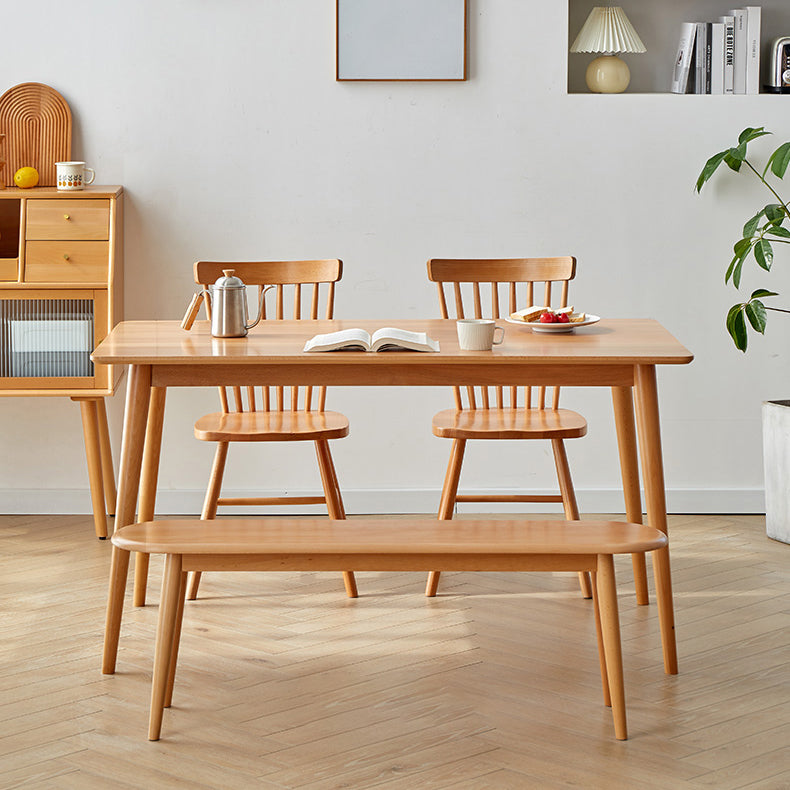 Modern Solid Wood Kitchen Dining Table Standard Rectangle Shape Dining Table with 4 Legs Base Clearhalo ' dining_table' 'Dining Tables & Seating' 'Dining Tables' 'furn' 'furn_dining_table' 'Furniture' 'furniture_dining_table' 'Kitchen & Dining Furniture' 'kitchen&dining_furn' 'kitchen' 'kitchen_dining_table' 3725947