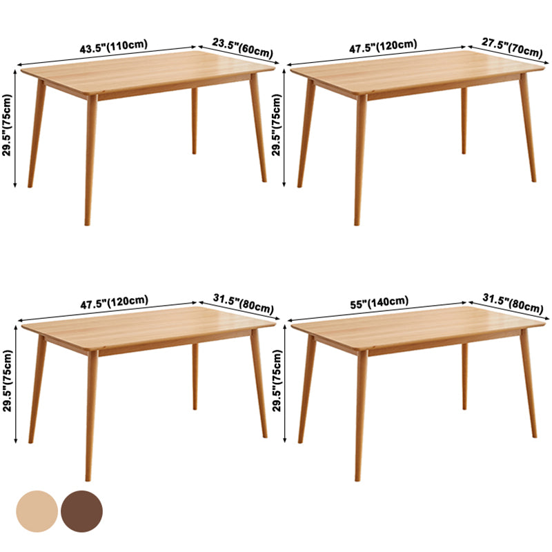 Modern Solid Wood Kitchen Dining Table Standard Rectangle Shape Dining Table with 4 Legs Base Clearhalo ' dining_table' 'Dining Tables & Seating' 'Dining Tables' 'furn' 'furn_dining_table' 'Furniture' 'furniture_dining_table' 'Kitchen & Dining Furniture' 'kitchen&dining_furn' 'kitchen' 'kitchen_dining_table' 3725948