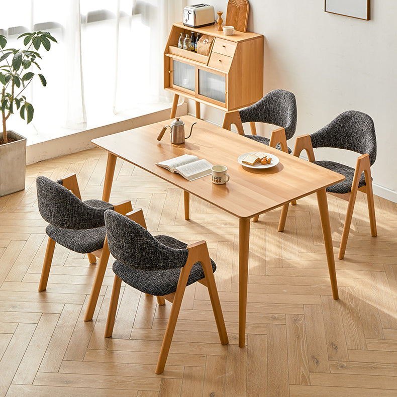 Modern Solid Wood Kitchen Dining Table Standard Rectangle Shape Dining Table with 4 Legs Base Clearhalo ' dining_table' 'Dining Tables & Seating' 'Dining Tables' 'furn' 'furn_dining_table' 'Furniture' 'furniture_dining_table' 'Kitchen & Dining Furniture' 'kitchen&dining_furn' 'kitchen' 'kitchen_dining_table' 3725949