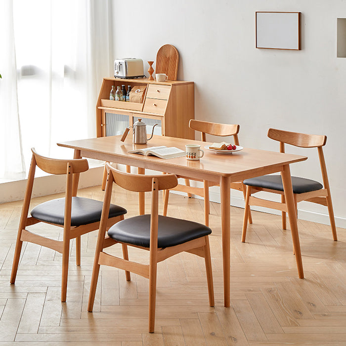Modern Solid Wood Kitchen Dining Table Standard Rectangle Shape Dining Table with 4 Legs Base Clearhalo ' dining_table' 'Dining Tables & Seating' 'Dining Tables' 'furn' 'furn_dining_table' 'Furniture' 'furniture_dining_table' 'Kitchen & Dining Furniture' 'kitchen&dining_furn' 'kitchen' 'kitchen_dining_table' 3725952