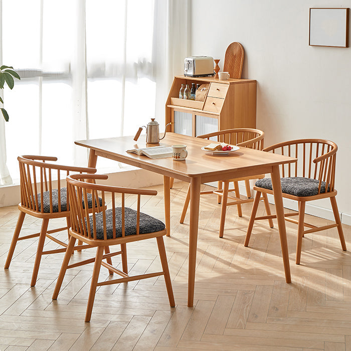 Modern Solid Wood Kitchen Dining Table Standard Rectangle Shape Dining Table with 4 Legs Base Clearhalo ' dining_table' 'Dining Tables & Seating' 'Dining Tables' 'furn' 'furn_dining_table' 'Furniture' 'furniture_dining_table' 'Kitchen & Dining Furniture' 'kitchen&dining_furn' 'kitchen' 'kitchen_dining_table' 3725953