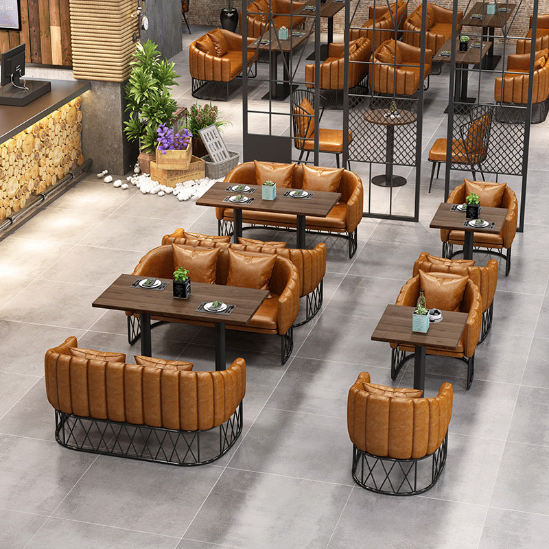 Industrial Dining Room Table Solid Wood Table with Black Base for Home Kitchen Dinner Clearhalo ' dining_table' 'Dining Tables & Seating' 'Dining Tables' 'furn' 'furn_dining_table' 'Furniture' 'furniture_dining_table' 'Kitchen & Dining Furniture' 'kitchen&dining_furn' 'kitchen' 'kitchen_dining_table' 3725957