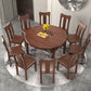 Walnut Wooden Round Table Extendable Dining Table with 4 Legs for Restaurant Clearhalo ' dining_table' 'Dining Tables & Seating' 'Dining Tables' 'furn' 'furn_dining_table' 'Furniture' 'furniture_dining_table' 'Kitchen & Dining Furniture' 'kitchen&dining_furn' 'kitchen' 'kitchen_dining_table' 3725965