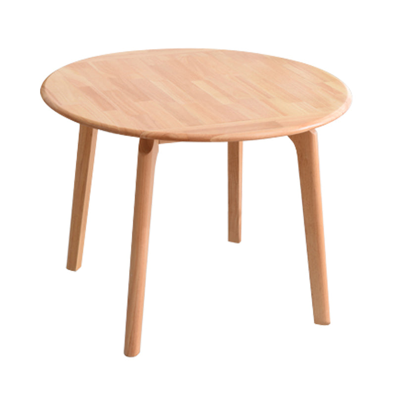 Modern Rubberwood Wood Table 4 Legs Round Home Kitchen Dinner Furniture Natural Without Chairs Clearhalo ' dining_table' 'Dining Tables & Seating' 'Dining Tables' 'furn' 'furn_dining_table' 'Furniture' 'furniture_dining_table' 'Kitchen & Dining Furniture' 'kitchen&dining_furn' 'kitchen' 'kitchen_dining_table' 3725989