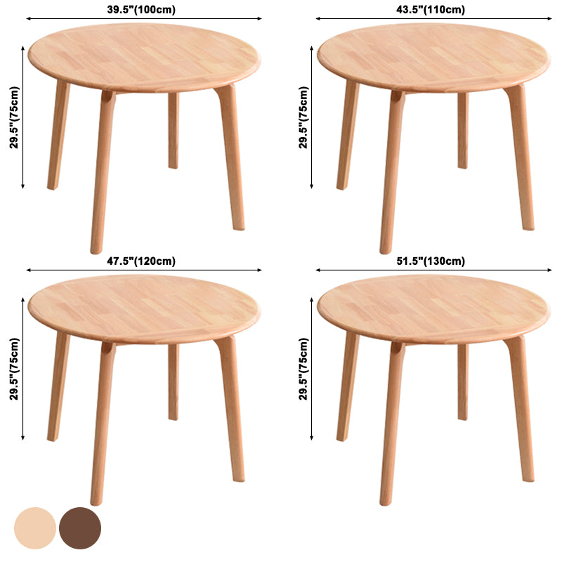 Modern Rubberwood Wood Table 4 Legs Round Home Kitchen Dinner Furniture Clearhalo ' dining_table' 'Dining Tables & Seating' 'Dining Tables' 'furn' 'furn_dining_table' 'Furniture' 'furniture_dining_table' 'Kitchen & Dining Furniture' 'kitchen&dining_furn' 'kitchen' 'kitchen_dining_table' 3725990