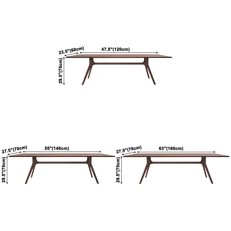 Rectangle 4 Legs Casual Dining Table Wood Color Fixed Table of Pinewood Solid Wood Clearhalo ' dining_table' 'Dining Tables & Seating' 'Dining Tables' 'furn' 'furn_dining_table' 'Furniture' 'furniture_dining_table' 'Kitchen & Dining Furniture' 'kitchen&dining_furn' 'kitchen' 'kitchen_dining_table' 3726009