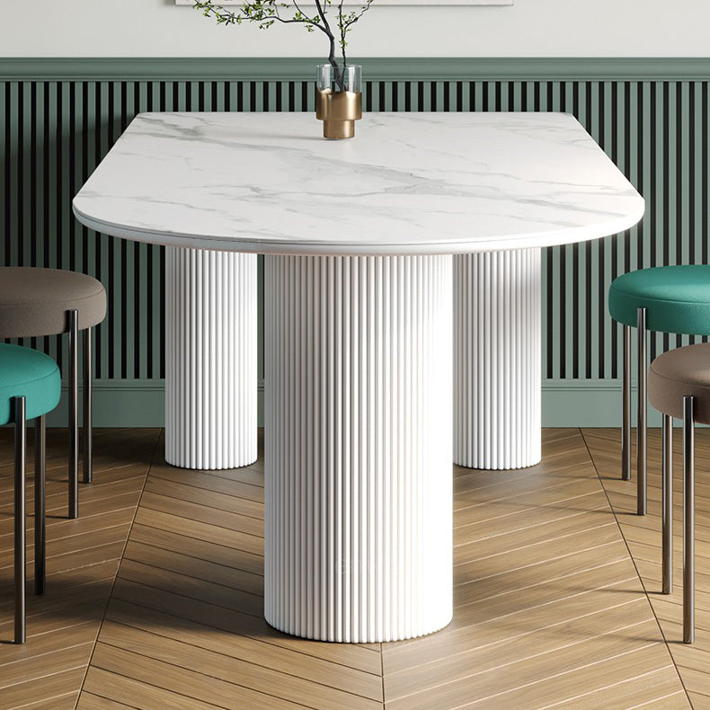 Metal Contemporary Free Form Table White Sintered Stone Table for Dining Room Clearhalo ' dining_table' 'Dining Tables & Seating' 'Dining Tables' 'furn' 'furn_dining_table' 'Furniture' 'furniture_dining_table' 'Kitchen & Dining Furniture' 'kitchen&dining_furn' 'kitchen' 'kitchen_dining_table' 3726012