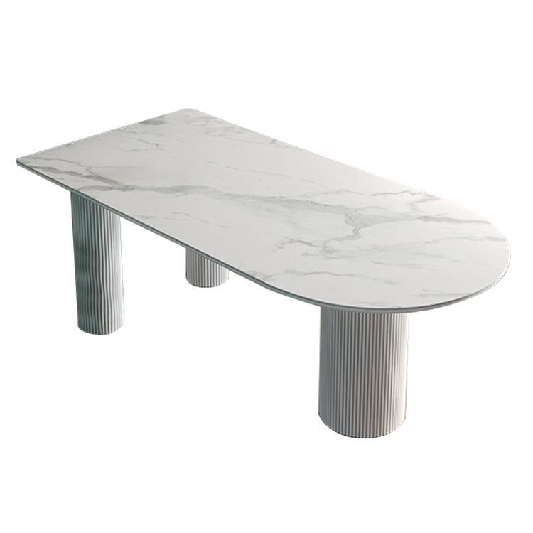 Metal Contemporary Free Form Table White Sintered Stone Table for Dining Room Without Chairs Clearhalo ' dining_table' 'Dining Tables & Seating' 'Dining Tables' 'furn' 'furn_dining_table' 'Furniture' 'furniture_dining_table' 'Kitchen & Dining Furniture' 'kitchen&dining_furn' 'kitchen' 'kitchen_dining_table' 3726014