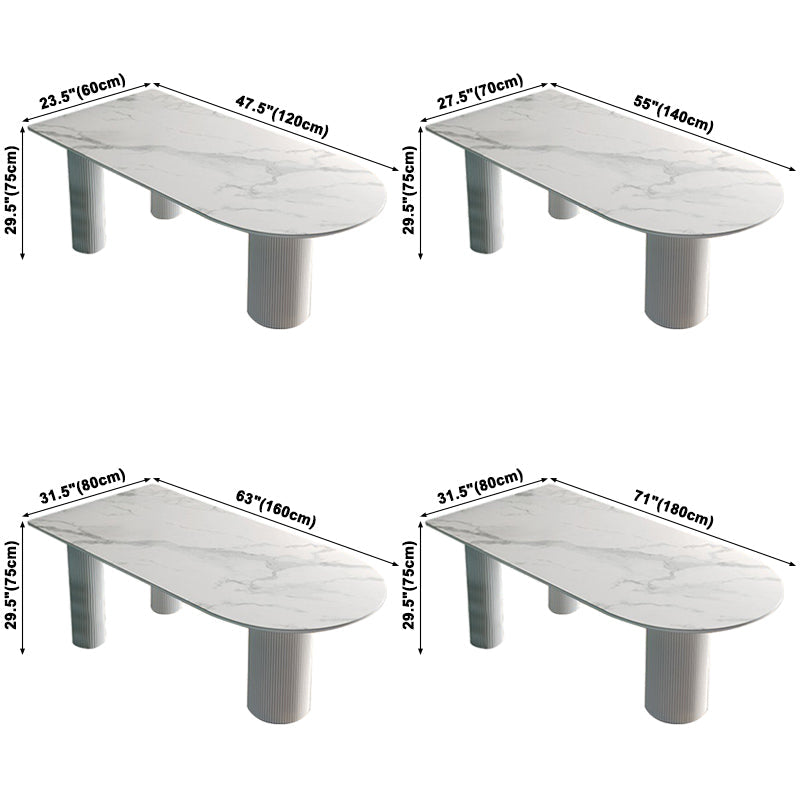 Metal Contemporary Free Form Table White Sintered Stone Table for Dining Room Clearhalo ' dining_table' 'Dining Tables & Seating' 'Dining Tables' 'furn' 'furn_dining_table' 'Furniture' 'furniture_dining_table' 'Kitchen & Dining Furniture' 'kitchen&dining_furn' 'kitchen' 'kitchen_dining_table' 3726017
