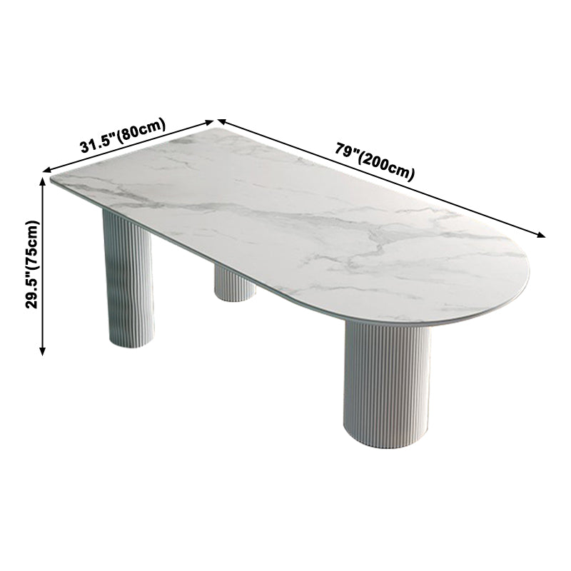 Metal Contemporary Free Form Table White Sintered Stone Table for Dining Room Clearhalo ' dining_table' 'Dining Tables & Seating' 'Dining Tables' 'furn' 'furn_dining_table' 'Furniture' 'furniture_dining_table' 'Kitchen & Dining Furniture' 'kitchen&dining_furn' 'kitchen' 'kitchen_dining_table' 3726018