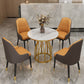Sintered Stone White Dining Table Glam Style Pedestal Table for Dining Room Clearhalo ' dining_table' 'Dining Tables & Seating' 'Dining Tables' 'furn' 'furn_dining_table' 'Furniture' 'furniture_dining_table' 'Kitchen & Dining Furniture' 'kitchen&dining_furn' 'kitchen' 'kitchen_dining_table' 3726020