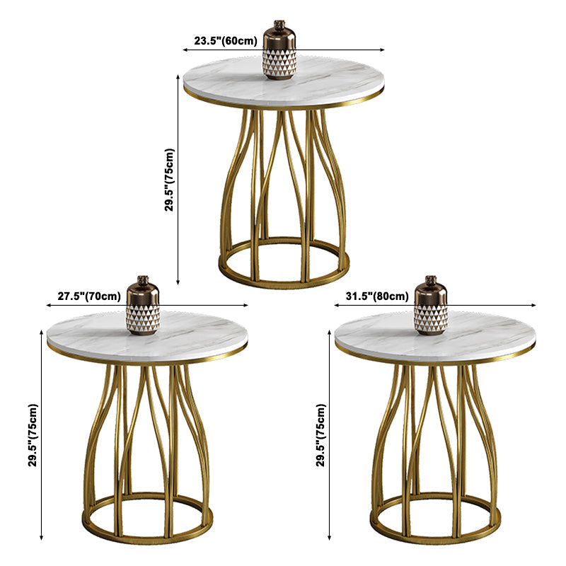 Sintered Stone White Dining Table Glam Style Pedestal Table for Dining Room Clearhalo ' dining_table' 'Dining Tables & Seating' 'Dining Tables' 'furn' 'furn_dining_table' 'Furniture' 'furniture_dining_table' 'Kitchen & Dining Furniture' 'kitchen&dining_furn' 'kitchen' 'kitchen_dining_table' 3726027