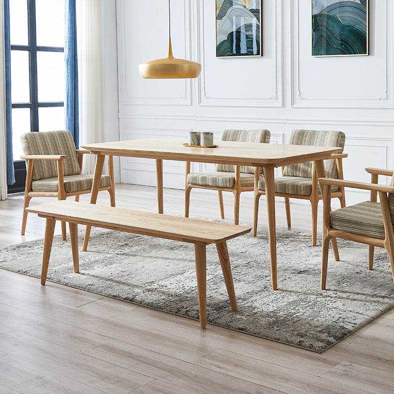 Ash Wood Rectangle Table Modern Dining Table with 4 Legs for Restaurant, in Nature Clearhalo ' dining_table' 'Dining Tables & Seating' 'Dining Tables' 'furn' 'furn_dining_table' 'Furniture' 'furniture_dining_table' 'Kitchen & Dining Furniture' 'kitchen&dining_furn' 'kitchen' 'kitchen_dining_table' 3739135