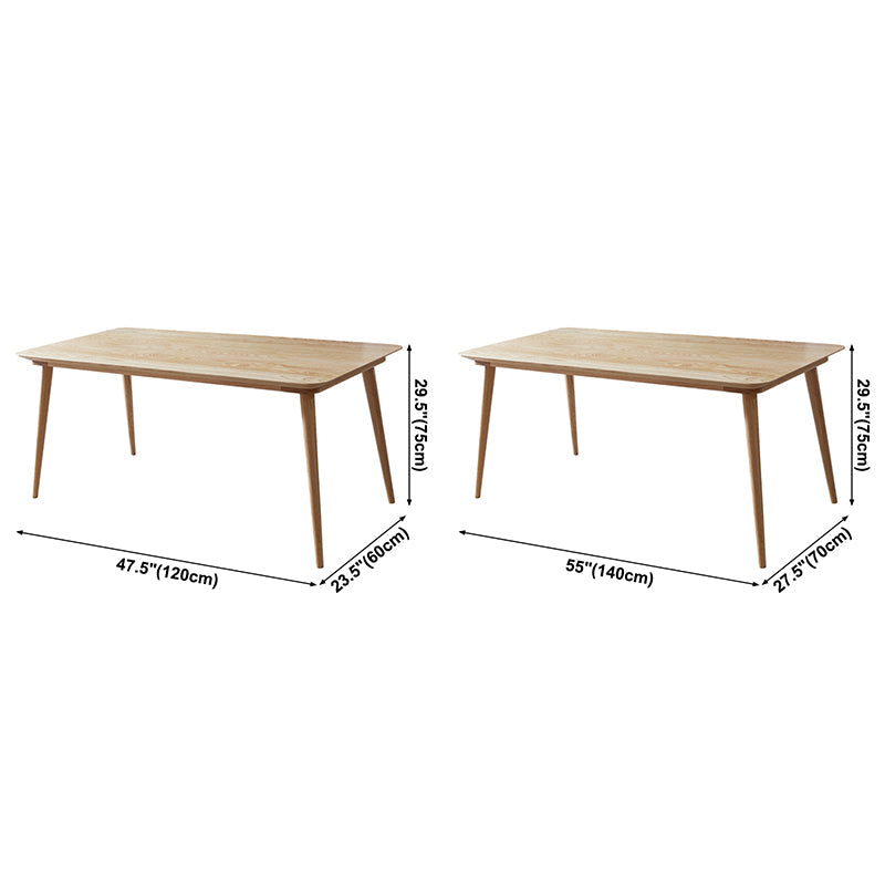 Ash Wood Rectangle Table Modern Dining Table with 4 Legs for Restaurant, in Nature Clearhalo ' dining_table' 'Dining Tables & Seating' 'Dining Tables' 'furn' 'furn_dining_table' 'Furniture' 'furniture_dining_table' 'Kitchen & Dining Furniture' 'kitchen&dining_furn' 'kitchen' 'kitchen_dining_table' 3739141