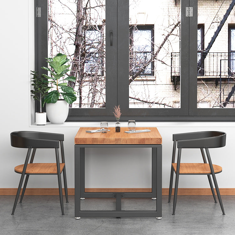 Industrial Style Solid Wood Dining Table Square Table with Trestle Base for Dinning Room Clearhalo ' dining_table' 'Dining Tables & Seating' 'Dining Tables' 'furn' 'furn_dining_table' 'Furniture' 'furniture_dining_table' 'Kitchen & Dining Furniture' 'kitchen&dining_furn' 'kitchen' 'kitchen_dining_table' 3739143