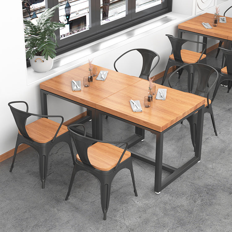 Industrial Style Solid Wood Dining Table Square Table with Trestle Base for Dinning Room Clearhalo ' dining_table' 'Dining Tables & Seating' 'Dining Tables' 'furn' 'furn_dining_table' 'Furniture' 'furniture_dining_table' 'Kitchen & Dining Furniture' 'kitchen&dining_furn' 'kitchen' 'kitchen_dining_table' 3739144