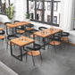 Industrial Style Solid Wood Dining Table Square Table with Trestle Base for Dinning Room Clearhalo ' dining_table' 'Dining Tables & Seating' 'Dining Tables' 'furn' 'furn_dining_table' 'Furniture' 'furniture_dining_table' 'Kitchen & Dining Furniture' 'kitchen&dining_furn' 'kitchen' 'kitchen_dining_table' 3739145