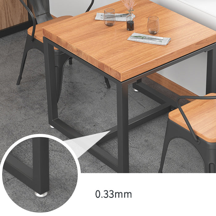Industrial Style Solid Wood Dining Table Square Table with Trestle Base for Dinning Room Clearhalo ' dining_table' 'Dining Tables & Seating' 'Dining Tables' 'furn' 'furn_dining_table' 'Furniture' 'furniture_dining_table' 'Kitchen & Dining Furniture' 'kitchen&dining_furn' 'kitchen' 'kitchen_dining_table' 3739149