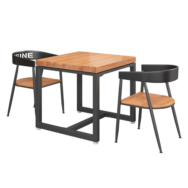 Industrial Style Solid Wood Dining Table Square Table with Trestle Base for Dinning Room Clearhalo ' dining_table' 'Dining Tables & Seating' 'Dining Tables' 'furn' 'furn_dining_table' 'Furniture' 'furniture_dining_table' 'Kitchen & Dining Furniture' 'kitchen&dining_furn' 'kitchen' 'kitchen_dining_table' 3739150
