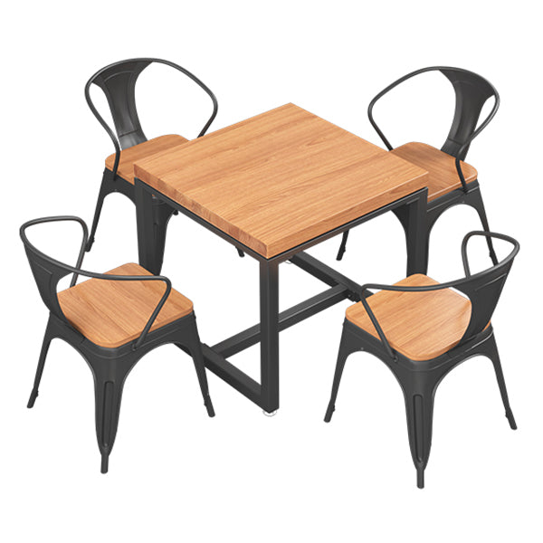 Industrial Style Solid Wood Dining Table Square Table with Trestle Base for Dinning Room Clearhalo ' dining_table' 'Dining Tables & Seating' 'Dining Tables' 'furn' 'furn_dining_table' 'Furniture' 'furniture_dining_table' 'Kitchen & Dining Furniture' 'kitchen&dining_furn' 'kitchen' 'kitchen_dining_table' 3739152