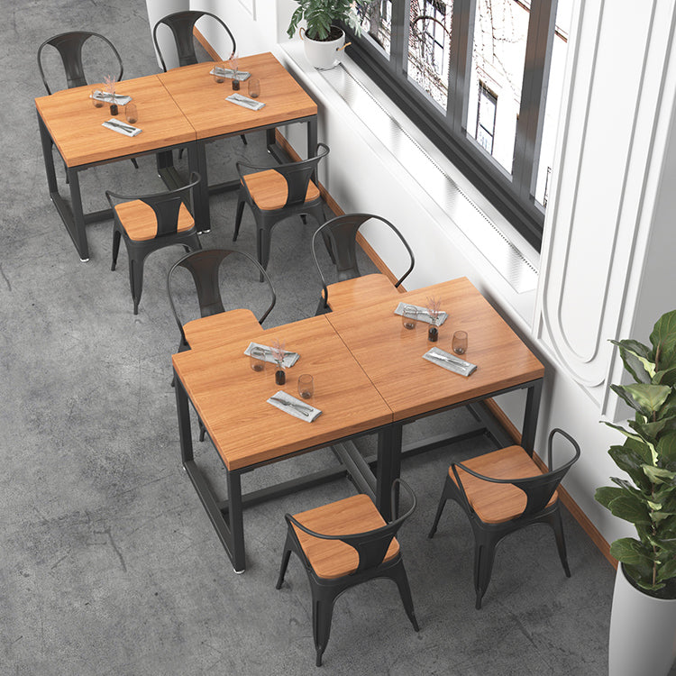 Industrial Style Solid Wood Dining Table Square Table with Trestle Base for Dinning Room Clearhalo ' dining_table' 'Dining Tables & Seating' 'Dining Tables' 'furn' 'furn_dining_table' 'Furniture' 'furniture_dining_table' 'Kitchen & Dining Furniture' 'kitchen&dining_furn' 'kitchen' 'kitchen_dining_table' 3739154