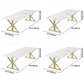 Rectangle Double Pedestal Glam Dining Table White Tone Fixed Table with Sintered Stone Clearhalo ' dining_table' 'Dining Tables & Seating' 'Dining Tables' 'furn' 'furn_dining_table' 'Furniture' 'furniture_dining_table' 'Kitchen & Dining Furniture' 'kitchen&dining_furn' 'kitchen' 'kitchen_dining_table' 3739161