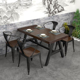 Industrial Rectangle Dining Table Pine Solid Wood Table with Black Trestle Base Clearhalo ' dining_table' 'Dining Tables & Seating' 'Dining Tables' 'furn' 'furn_dining_table' 'Furniture' 'furniture_dining_table' 'Kitchen & Dining Furniture' 'kitchen&dining_furn' 'kitchen' 'kitchen_dining_table' 3739171