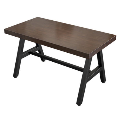 Industrial Rectangle Dining Table Pine Solid Wood Table with Black Trestle Base Without Chairs Clearhalo ' dining_table' 'Dining Tables & Seating' 'Dining Tables' 'furn' 'furn_dining_table' 'Furniture' 'furniture_dining_table' 'Kitchen & Dining Furniture' 'kitchen&dining_furn' 'kitchen' 'kitchen_dining_table' 3739174